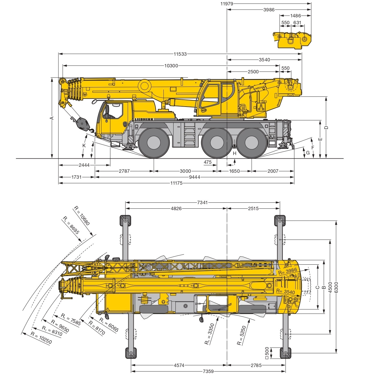 Аренда автокрана 60 тонн Liebherr LTM 1060 в Москве